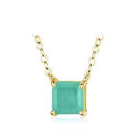 Ins Style Simple Style Square Sterling Silver Plating Inlay Gem 14k Gold Plated Rhodium Plated Necklace sku image 2