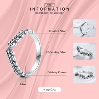 Ins Style Simple Style Leaves Sterling Silver Plating Inlay Zircon Rings main image 3
