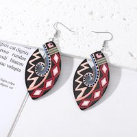Ethnic Style Leaf Color Block Arylic Plate Resin Women's Drop Earrings main image 3