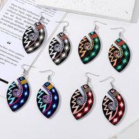 Ethnic Style Leaf Color Block Arylic Plate Resin Women's Drop Earrings main image 7