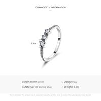 Simple Style Star Sterling Silver Plating Inlay Zircon Rings main image 5