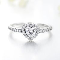 Ins-stil Romantisch Glänzend Herzform Sterling Silber Überzug Inlay Zirkon Ringe Ohrringe Halskette main image 4