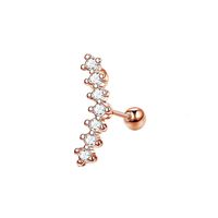 Simple Style Solid Color Stainless Steel Inlay Zircon Ear Studs 1 Piece sku image 3