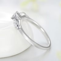 Vintage Style Angel Wings Sterling Silver Plating Inlay Zircon Thai Silver Rings main image 3