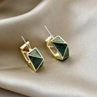 1 Pair Vintage Style Simple Style C Shape Triangle Irregular Plating Alloy Gold Plated Ear Studs main image 1