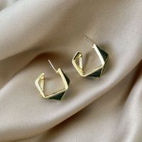 1 Pair Vintage Style Simple Style C Shape Triangle Irregular Plating Alloy Gold Plated Ear Studs main image 3