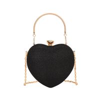 Women's Medium Pu Leather Solid Color Streetwear Heart-shaped Lock Clasp Crossbody Bag sku image 1
