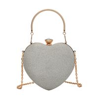 Women's Medium Pu Leather Solid Color Streetwear Heart-shaped Lock Clasp Crossbody Bag sku image 4