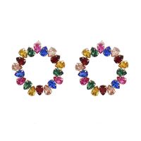 Simple Style Water Droplets Alloy Inlay Rhinestones Women's Ear Studs main image 5