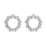 Simple Style Water Droplets Alloy Inlay Rhinestones Women's Ear Studs main image 3