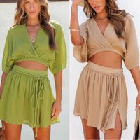Women's Sexy Solid Color Spandex Polyester Patchwork Skirt Sets main image 1