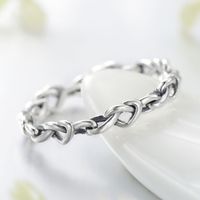 Romantic Heart Shape Sterling Silver Plating Hollow Out Silver Plated Rings main image 4