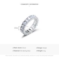 Luxurious Oval Sterling Silver Plating Inlay Zircon Rhodium Plated Rings main image 5