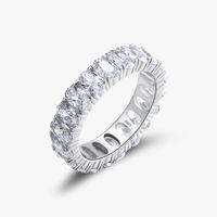Luxurious Oval Sterling Silver Plating Inlay Zircon Rhodium Plated Rings main image 1