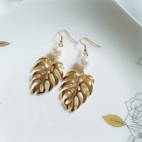 Simple Style Leaf Alloy Patchwork Women's Drop Earrings main image 4