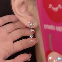 Simple Style Bow Knot Alloy Inlay Opal Women's Drop Earrings main image 4