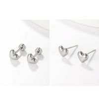 1 Pair Sweet Simple Style Heart Shape Plating 201 Stainless Steel 18K Gold Plated Ear Studs main image 1