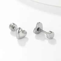 1 Pair Sweet Simple Style Heart Shape Plating 201 Stainless Steel 18K Gold Plated Ear Studs main image 6