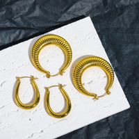 1 Pair INS Style Simple Style Geometric Plating 304 Stainless Steel Gold Plated Earrings main image 4