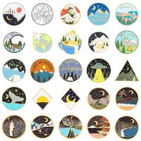 Cartoon Style Cowboy Style Sun Moon Scenery Alloy Stamping Stoving Varnish Plating Unisex Brooches main image 1