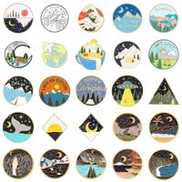 Cartoon Style Cowboy Style Sun Moon Scenery Alloy Stamping Stoving Varnish Plating Unisex Brooches main image 9