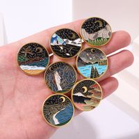 Cartoon Style Cowboy Style Sun Moon Scenery Alloy Stamping Stoving Varnish Plating Unisex Brooches main image 4