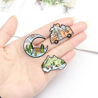 Cartoon Style Cowboy Style Sun Moon Scenery Alloy Stamping Stoving Varnish Plating Unisex Brooches main image 6