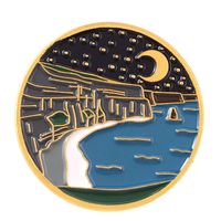 Cartoon Style Cowboy Style Sun Moon Scenery Alloy Stamping Stoving Varnish Plating Unisex Brooches sku image 26