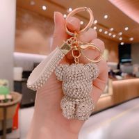 Cute Modern Style Korean Style Bear Alloy Inlay Artificial Rhinestones Women's Bag Pendant Keychain sku image 1