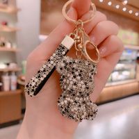 Lindo Estilo Moderno De Estilo Coreano Con Incrustaciones De Oso De Aleación De Diamantes De Imitación Artificiales Para Mujer, Bolso Colgante Llavero sku image 9