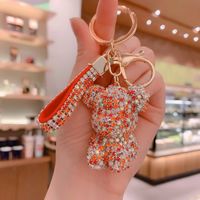 Cute Modern Style Korean Style Bear Alloy Inlay Artificial Rhinestones Women's Bag Pendant Keychain sku image 7