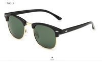 Punk Classic Style Square Tac Toad Glasses Patchwork Half Frame Men's Sunglasses sku image 3