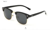 Punk Classic Style Square Tac Toad Glasses Patchwork Half Frame Men's Sunglasses sku image 1