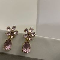 Elegant Retro Sweet Flower Alloy Plating Inlay Zircon Women's Drop Earrings sku image 2