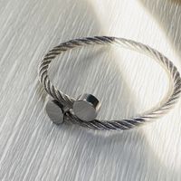 Casual Simple Style Round Stainless Steel Women's Rings Bracelets sku image 5