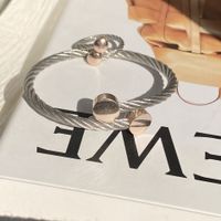 Casual Simple Style Round Stainless Steel Women's Rings Bracelets sku image 6