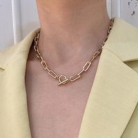 Wholesale Jewelry Simple Style Streetwear Heart Shape Solid Color Alloy Gold Plated Silver Plated Sweater Chain sku image 1