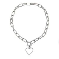 Wholesale Jewelry Simple Style Streetwear Heart Shape Solid Color Alloy Gold Plated Silver Plated Sweater Chain sku image 6