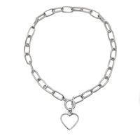 Wholesale Jewelry Simple Style Streetwear Heart Shape Solid Color Alloy Gold Plated Silver Plated Sweater Chain main image 5