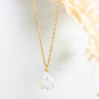 Cute Rabbit Titanium Steel Inlay Shell 18k Gold Plated Pendant Necklace main image 8