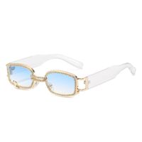 Streetwear Solid Color Ac Square Diamond Full Frame Women's Sunglasses sku image 5