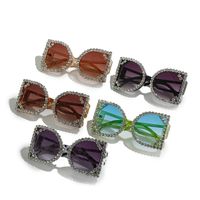 Exaggerated Solid Color Ac Square Diamond Full Frame Women's Sunglasses main image 3
