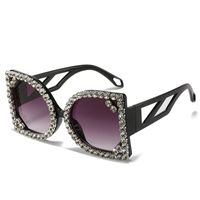 Exaggerated Solid Color Ac Square Diamond Full Frame Women's Sunglasses main image 4