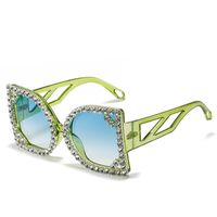 Exaggerated Solid Color Ac Square Diamond Full Frame Women's Sunglasses main image 5