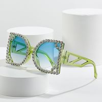 Exaggerated Solid Color Ac Square Diamond Full Frame Women's Sunglasses main image 1