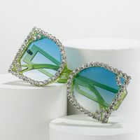 Exaggerated Solid Color Ac Square Diamond Full Frame Women's Sunglasses main image 2