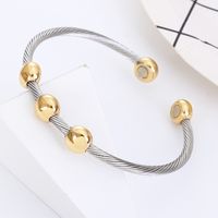Casual Simple Style Oval Stainless Steel Magnetic Bangle main image 5