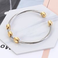 Casual Simple Style Oval Stainless Steel Magnetic Bangle main image 1