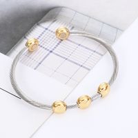 Casual Simple Style Oval Stainless Steel Magnetic Bangle main image 3