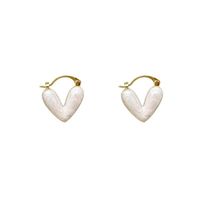 1 Pair Simple Style Heart Shape Enamel Alloy Earrings main image 2